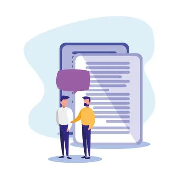 Data documents bubble and men vector design 库存插图