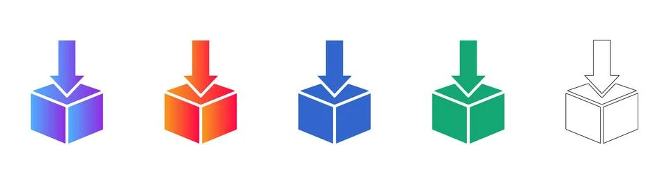 Data Download and File Import Icons Illustrazione stock