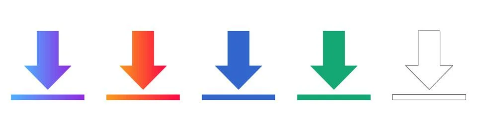 Data Download and File Retrieval Icons Stock Illustration