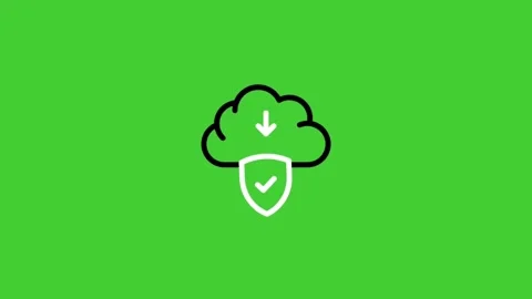 Data download cloud animated icon on green screen background Stock Footage 314667383