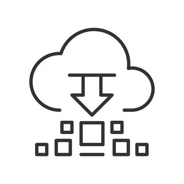 Data download icon in line design. Data download, file, cloud, transfer, storage Stock Illustration