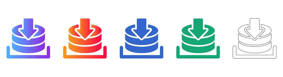 Data Download Icons Stock Illustration