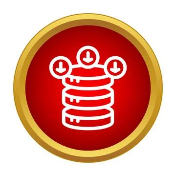 Data download process from a database server icon Ilustración de archivo