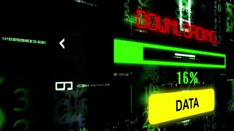 Data Download Progress Bar on Digital Technology Interface Background Stock Footage 337136876