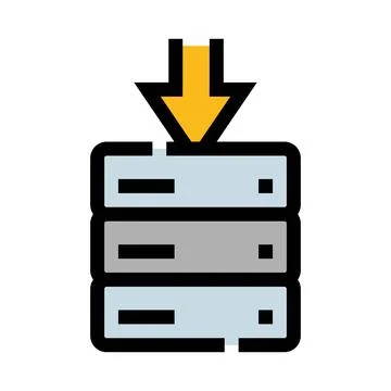 Data download to server rack storage system Stock Illustration
