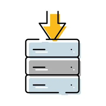 Data downloading to server storage system icon Stock Illustration