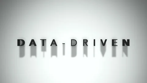 Data driven 3D title animation matte black text on a white background Stock Footage 300716471