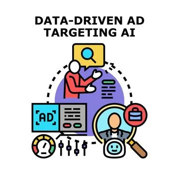Data driven ad targeting using artificial intelligence Stock Illustration