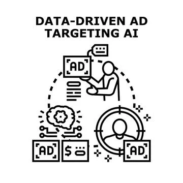 Data driven ad targeting using artificial intelligence Stock Illustration