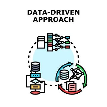 Data driven approach concept for business analytics Stockillustratie