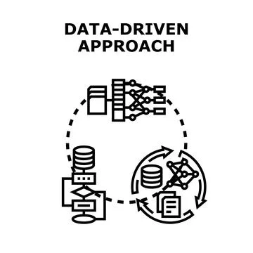 Data driven approach concept for business analytics Stock Illustration