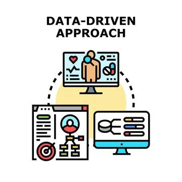 Data driven approach processing information and analytics Stock Illustration