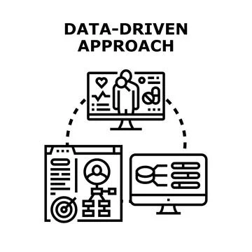 Data driven approach processing information and analytics Stock Illustration