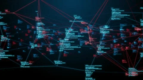 Data-driven big Data Analytics, Network Connectivity, and Cloud Computing Stock Footage 245324449