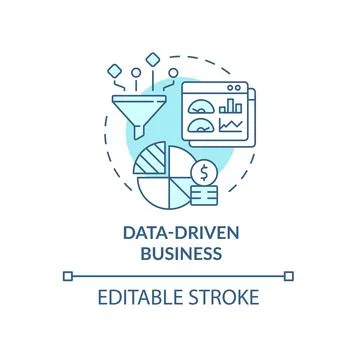 Data driven business blue concept icon 스톡 일러스트