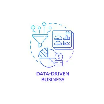 Data driven business blue gradient concept icon 스톡 일러스트
