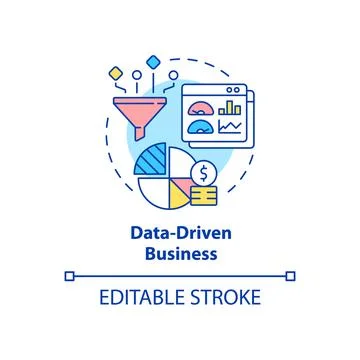 Data driven business concept icon 스톡 일러스트