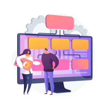 Data driven business model abstract concept vector illustration. Stock Illustration