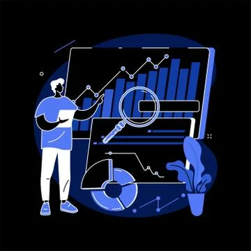 Data driven business model abstract concept vector illustration. Stock Illustration