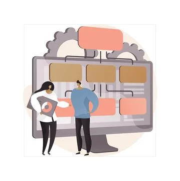 Data driven business model abstract concept vector illustration. Stock Illustration