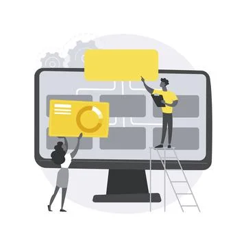 Data driven business model abstract concept vector illustration. Stock Illustration