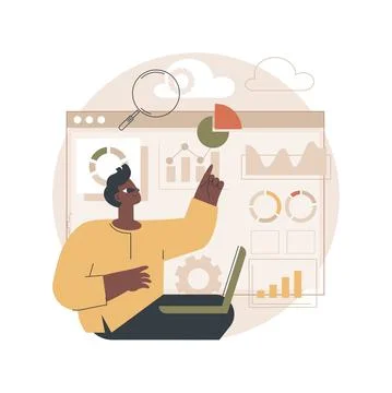 Data driven business model abstract concept vector illustration. イラスト素材