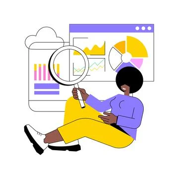 Data driven business model abstract concept vector illustration. 스톡 일러스트