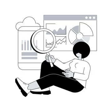 Data driven business model abstract concept vector illustration. Stock Illustration