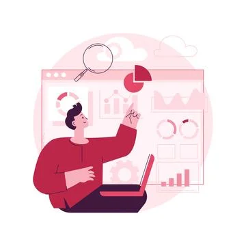 Data driven business model abstract concept vector illustration. Stock Illustration