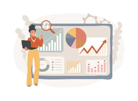 Data driven business model isolated concept vector illustration. Stock Illustration