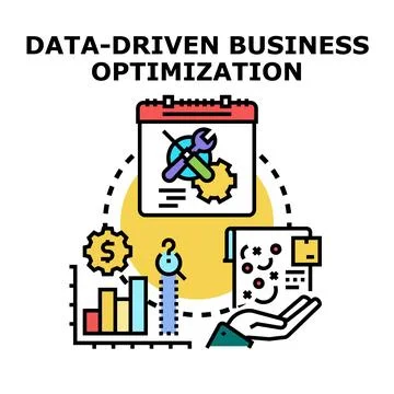 Data driven business optimization strategy concept Stock Illustration
