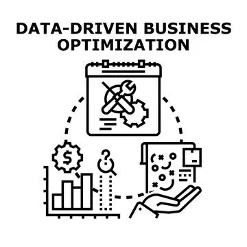 Data driven business optimization strategy concept Stock Illustration