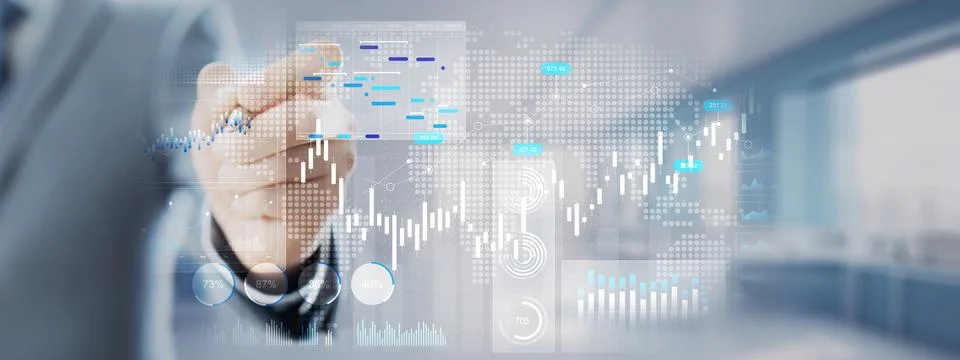 Data-Driven Business Strategy and Analytics Visualization on a Digital Touch  Stock Photos