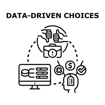 Data driven choices concept for business strategy Illustrazione stock