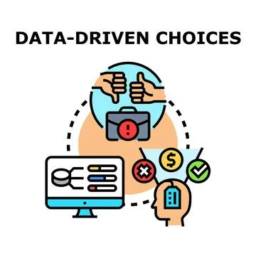 Data driven choices concept for business strategy Stock Illustration