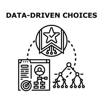Data driven choices leading to successful business strategy Stock Illustration