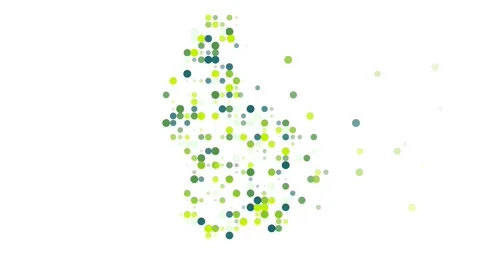 Data Driven Circles Forming Luxembourg Silhouette in Generative Video Stock Footage 318588009