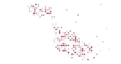 Data Driven Circles Forming Malta Silhouette in Generative Video Stock Footage 318898340