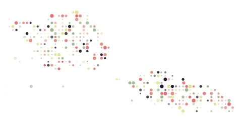 Data Driven Circles Forming Samoa Silhouette in Generative Video Stock Footage 318832299