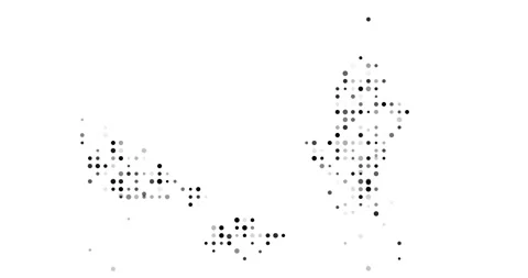Data Driven Circles Forming Wallis and Futuna Silhouette in Generative Video Stock Footage 318849191