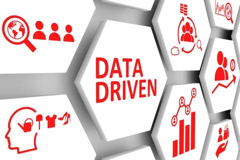 DATA DRIVEN concept cell background 3d illustration Stock Illustration