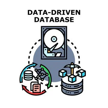 Data driven database development technology concept Stock Illustration