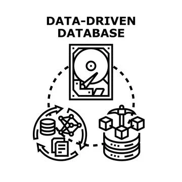 Data driven database development technology concept Stock Illustration