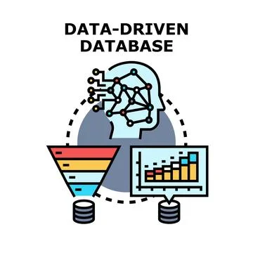 Data driven database processing and analysis concept Stock Illustration