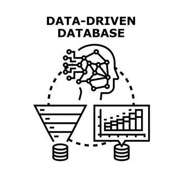 Data driven database processing and analysis concept Stockillustratie