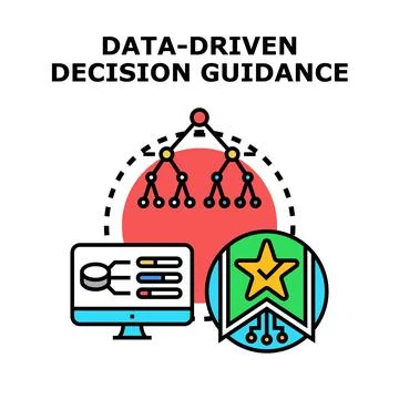 Data driven decision guidance concept illustration Stock Illustration