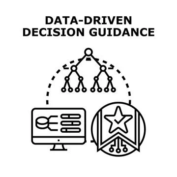 Data driven decision guidance concept illustration Stock Illustration
