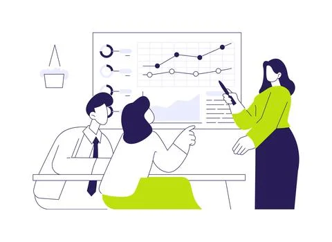 Data-driven decision-making abstract concept vector illustration. Illustrazione stock