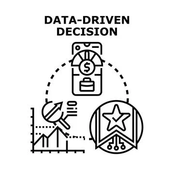 Data driven decision making business strategy concept Stock Illustration