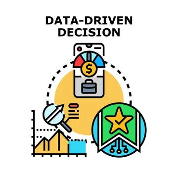 Data driven decision making business strategy concept Illustrazione stock